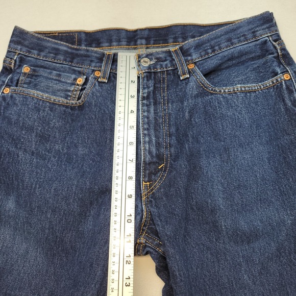 Levis 550 Jeans Mens 34x32 Blue Relaxed Tapered Mid Rise Dark Wash Denim - Picture 8 of 11